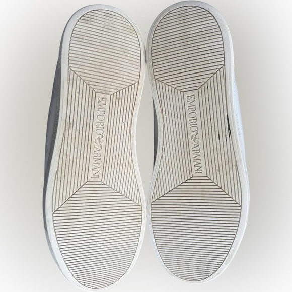 Emporio Armani Men's White and Black Slip-on Sneakers - Picture 3 of 3